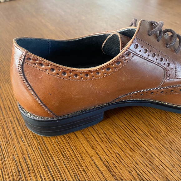 Stacy Adams Garrison Wing-Tip Oxfords Cognac Brown Tan - Picture 11 of 15